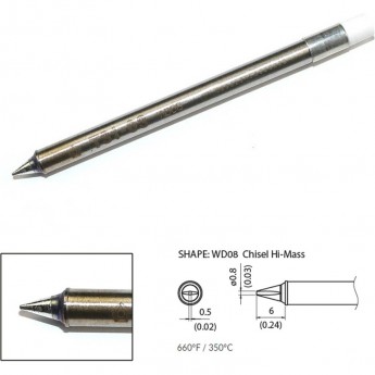 Наконечник HAKKO T31-03WD08 для станций FX-100 (350℃) Наконечник HAKKO T31-03WD08 для станций FX-100 (350℃)