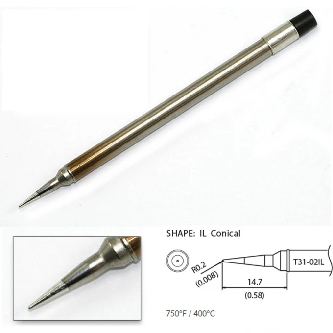 Наконечник HAKKO для станций FX-100 (400℃) T31-02IL Наконечник HAKKO для станций FX-100 (400℃) T31-02IL