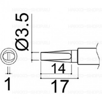 Сменный наконечник HAKKO 980-T-D для паяльников PRESTO Сменный наконечник HAKKO 980-T-D для паяльников PRESTO