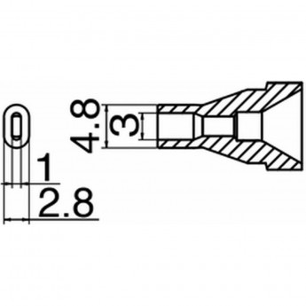Сопло HAKKO N61-15 овального типа (3×1 мм) Сопло HAKKO N61-15 овального типа (3×1 мм)